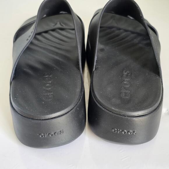 Crocs Getaway Platform H-Strap Sandal Women's 10 Black Beachy Boho Comfort Slide - Picture 6 of 9